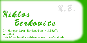 miklos berkovits business card